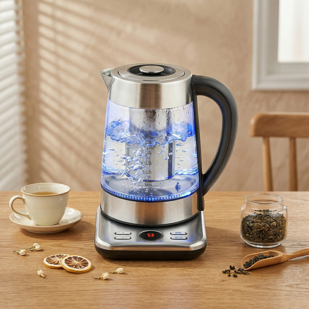 HOMCOM 800-340V70SR Silver 1.7L Electric Kettle with Strix Thermostat 3000W Image 8