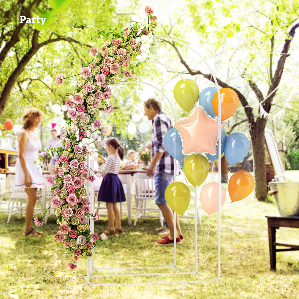 Outsunny White Backdrop Arch Frame Set of 3 Image 6