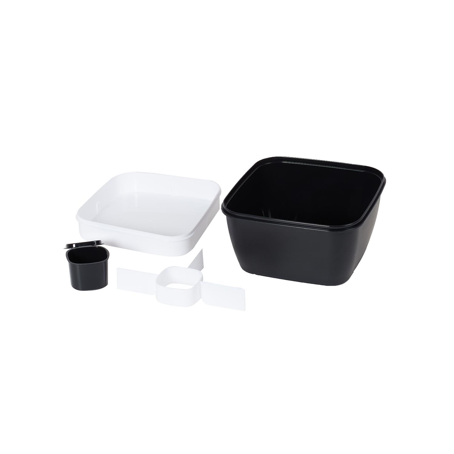 Square Compartment Lunch Box - Black / Large Image 4