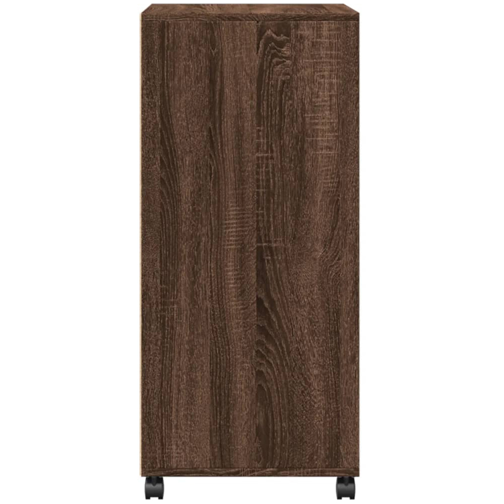 vidaXL 2 Door Single Shelf Brown Oak Rolling Cabinet Image 5