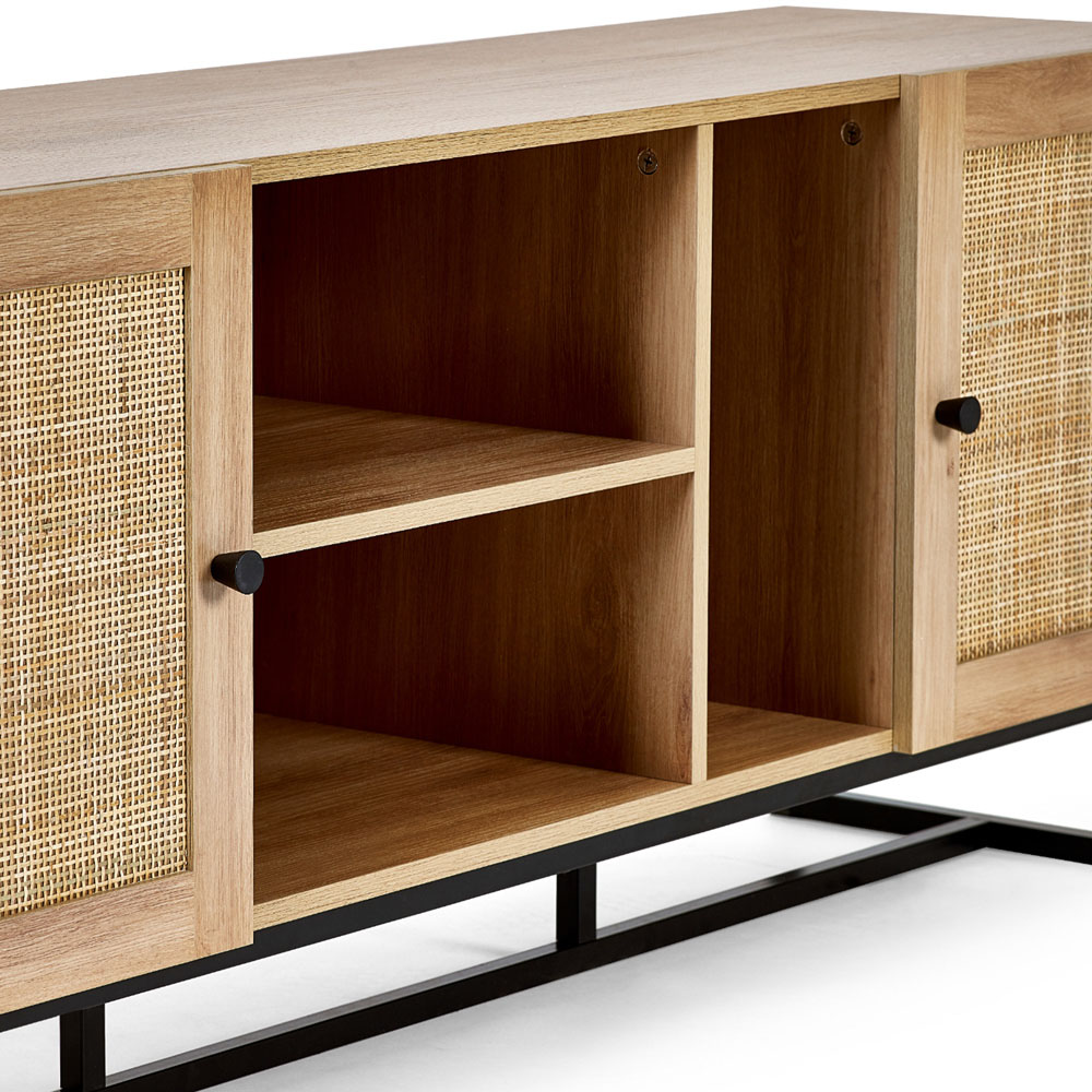Julian Bowen Padstow 2 Door 2 Shelf Oak TV Unit Image 5