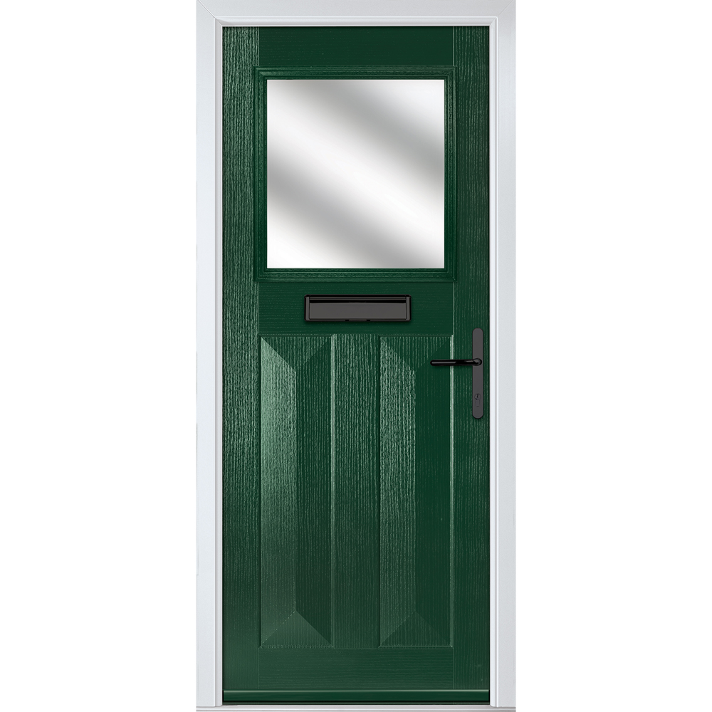 Crystal-Direct Eaton Green GRP Stipolytte Glass Left Hand Open Front Door 890 x 2090mm Image 1