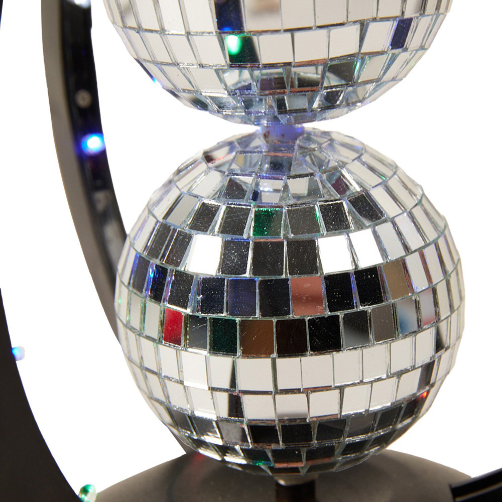 LED Disco Mirror Ball Light - Black and Chrome Image 3