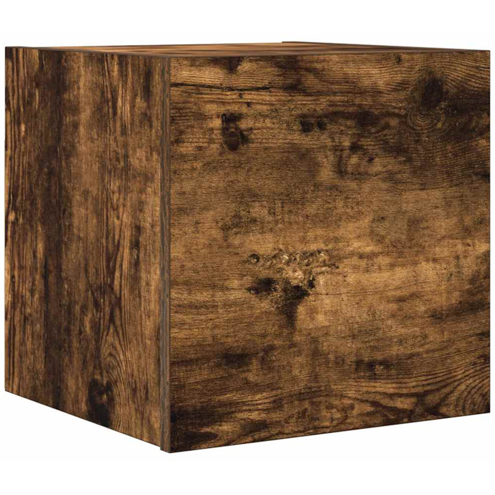 vidaXL Single Door Brown Smoked Oak Wall Mounted TV Cabinet Image 2