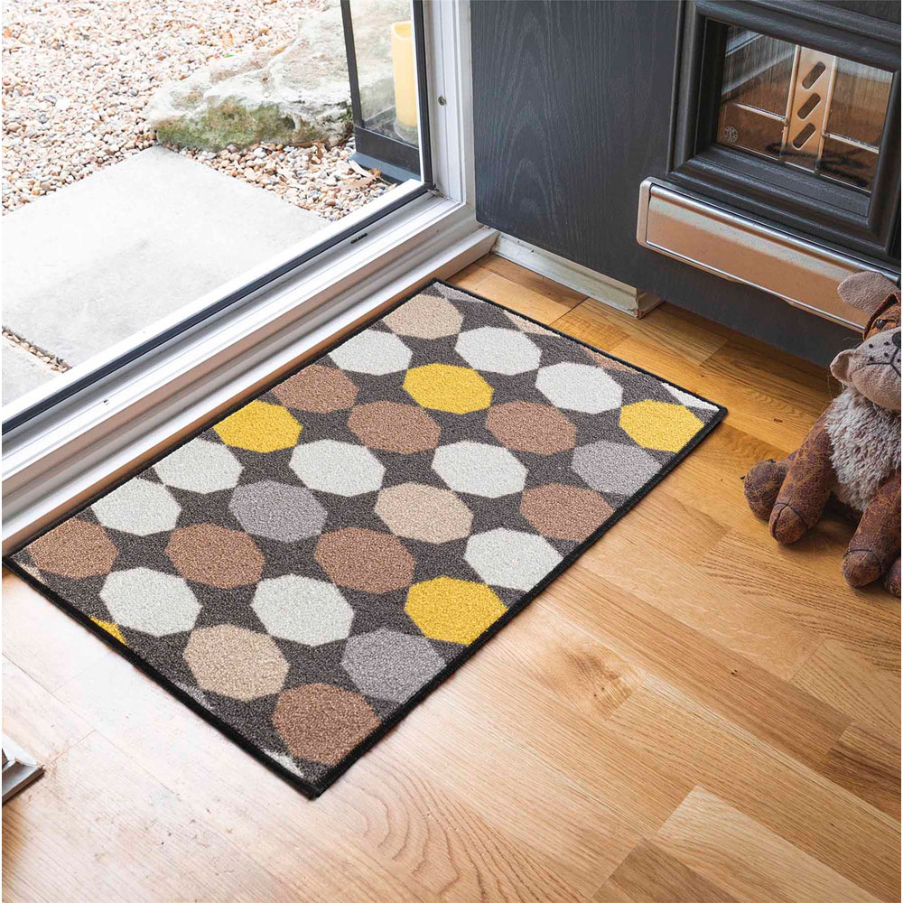 Desire Rugs Havana Gold Oval Anti Slip Door Mat 90 x 57cm Image 2