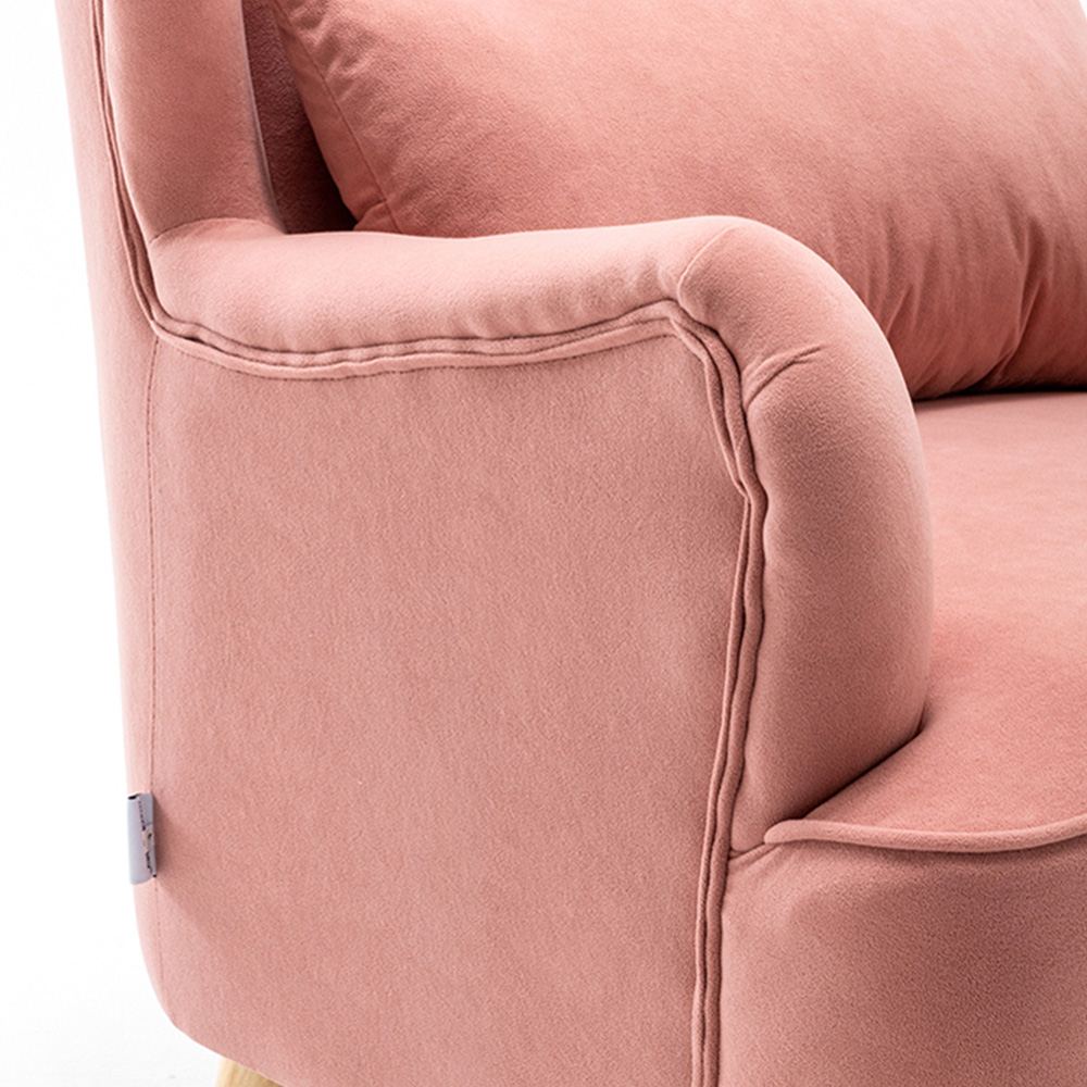 Living and Home Pink Curved Back Armchair with Footstool Image 4