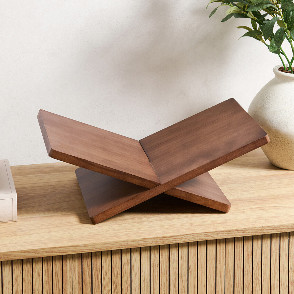 Wooden Effect Magazine Rack Walnut Image 2