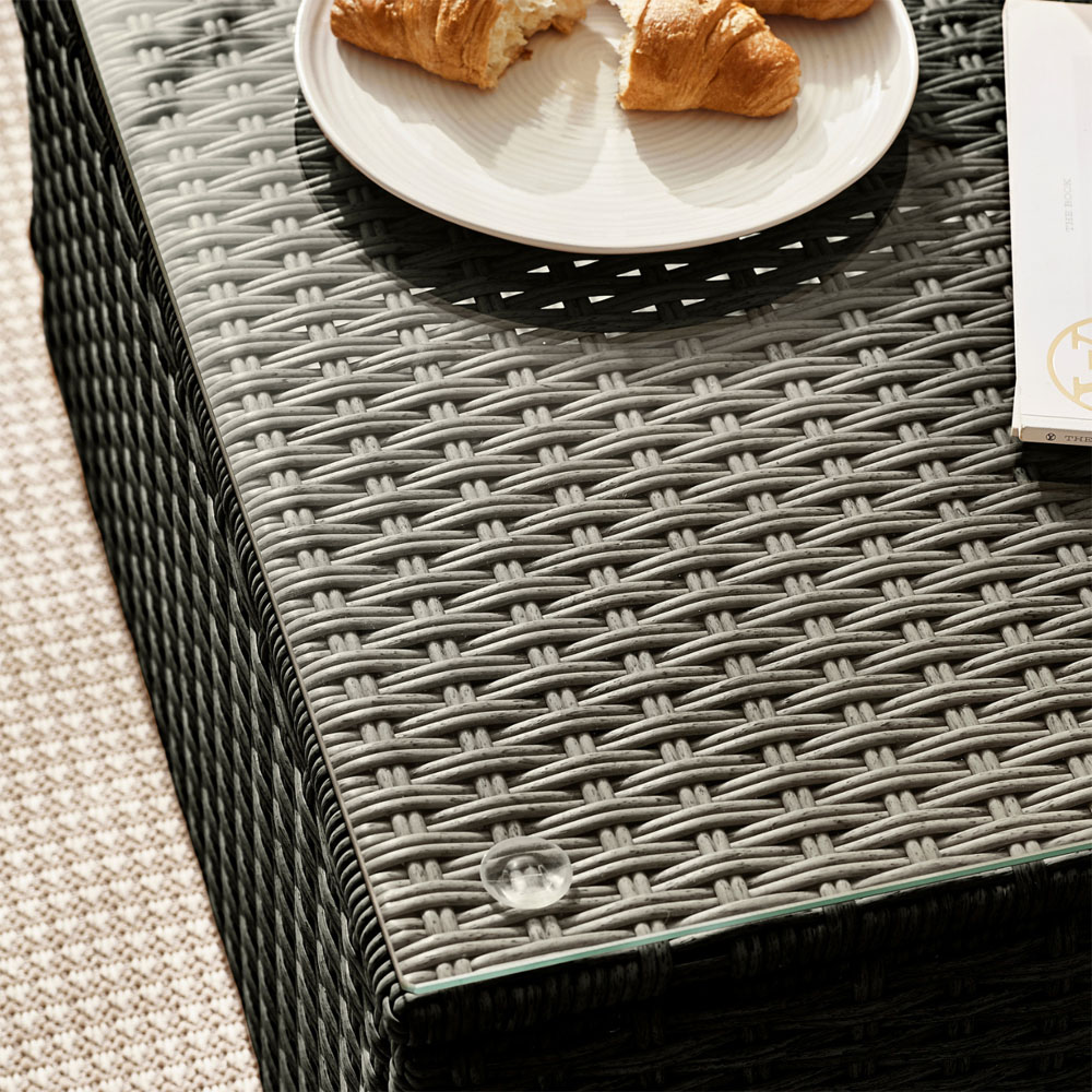 Furniturebox Windermere 4 Seater Black Rattan Sofa Lounge Set Image 3