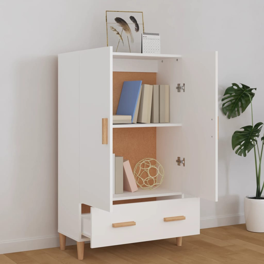 vidaXL 2 Door Single Drawer White Highboard Image 7