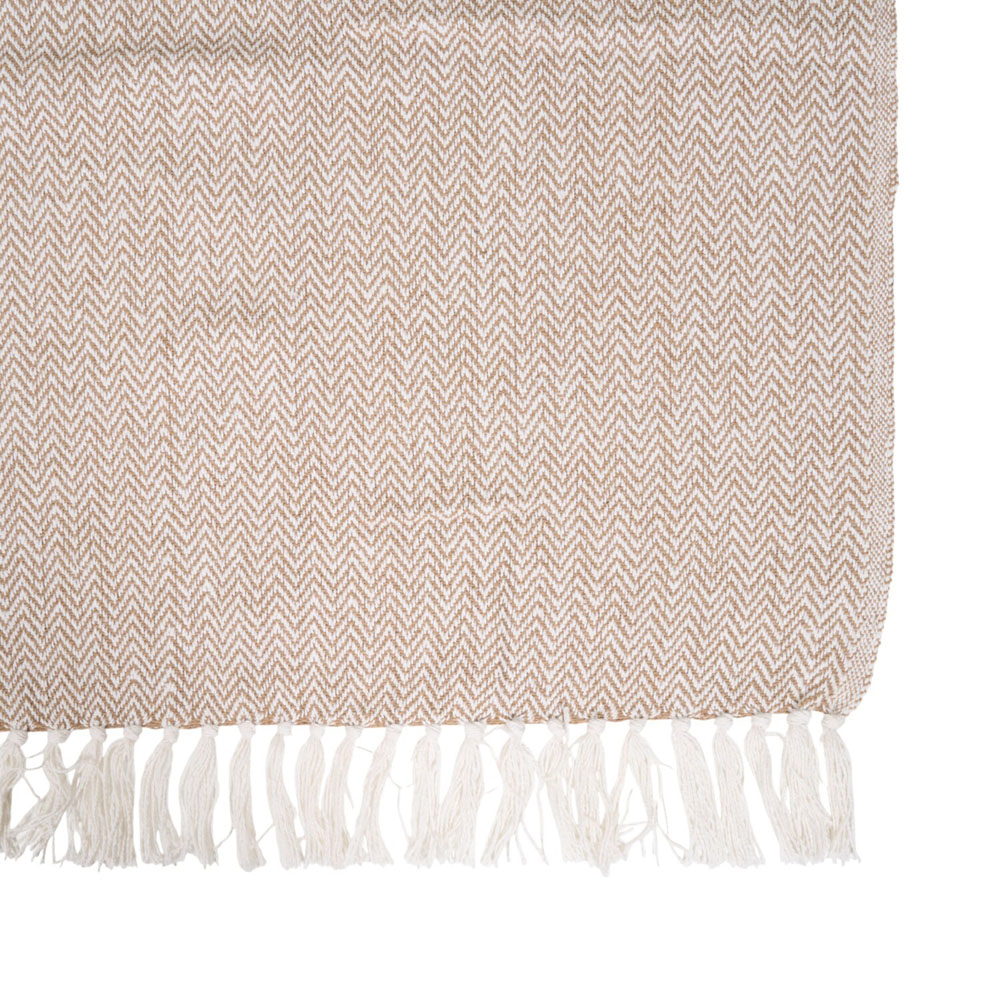 Chevron Woven Throw Natural Image 5