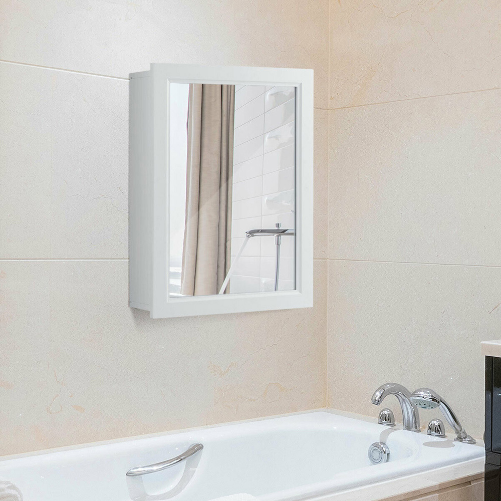 Costway White Adjustable Wall Mounted Storage Cupboard Image 2