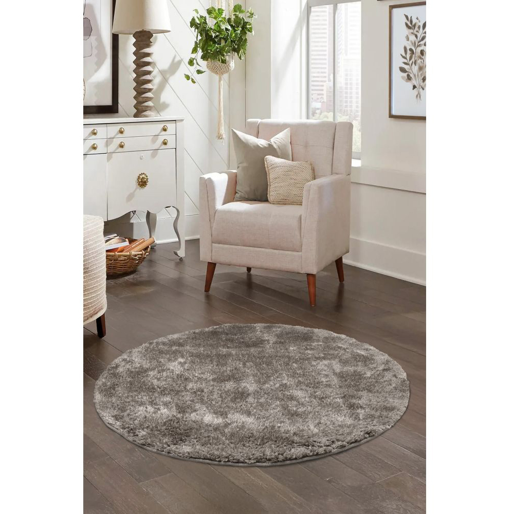 Homemaker Natural Shaggy Ultra Cosy Circular Rug 100cm Image 3