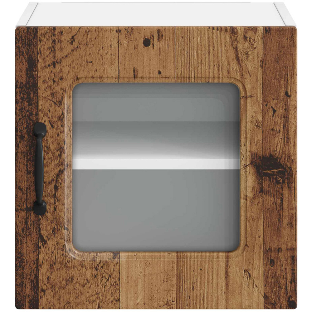 vidaXL Kalmar Single Glass Door Old Wood Wall Mounted Kitchen Cabinet Set of 2 Image 4