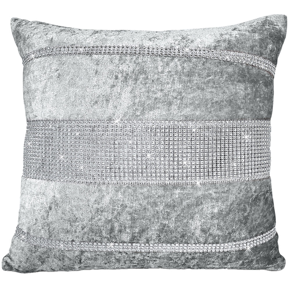 Intimates Topaz Diamante Silver Filled Cushion 43 x 43cm 2 Pack Image 1