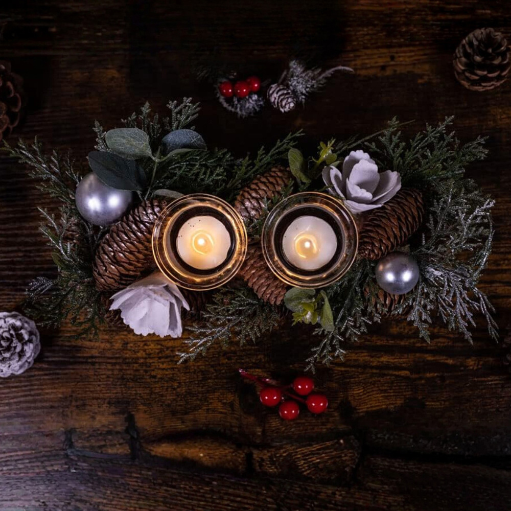 Marco Paul Eucalyptus Christmas Tea Light Holder Image 2