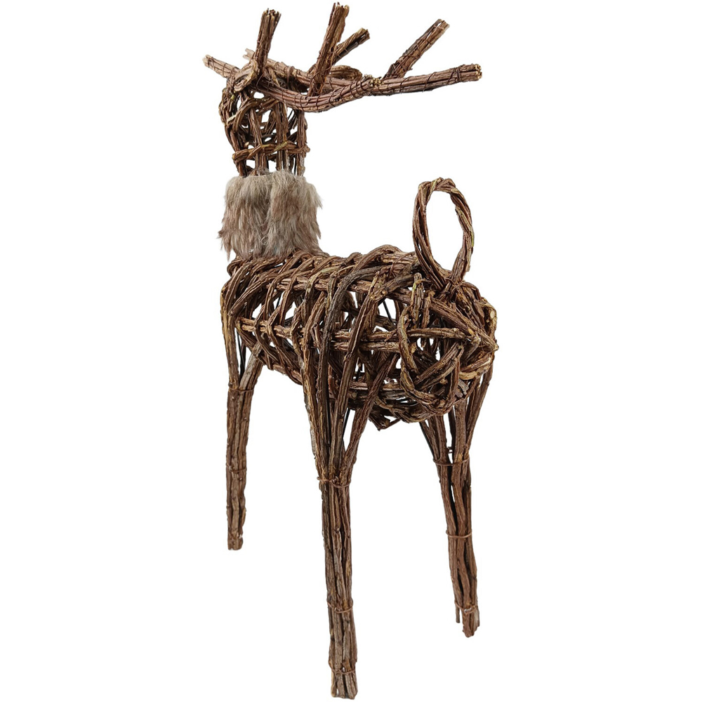Rattan Standing Deer Decoration Brown Image 3