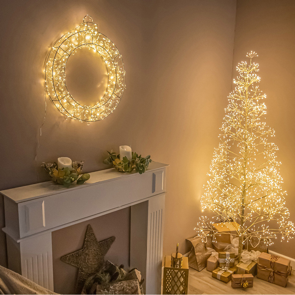 The Christmas Centre 280 Warm White LED Pre-Lit Silver Light-Up Bauble 50cm Image 5