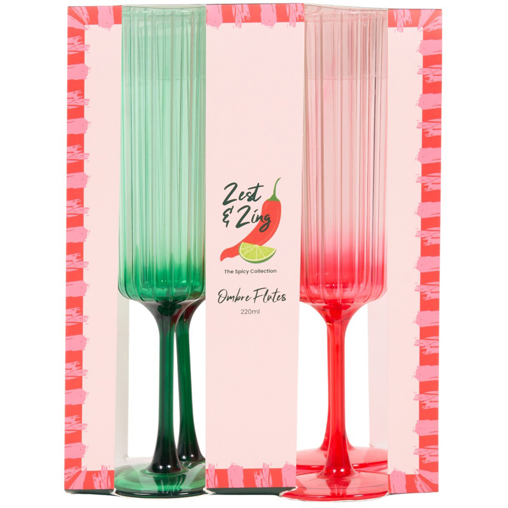 Pack of 4 Zest and Zing Ombre Flutes Image 2