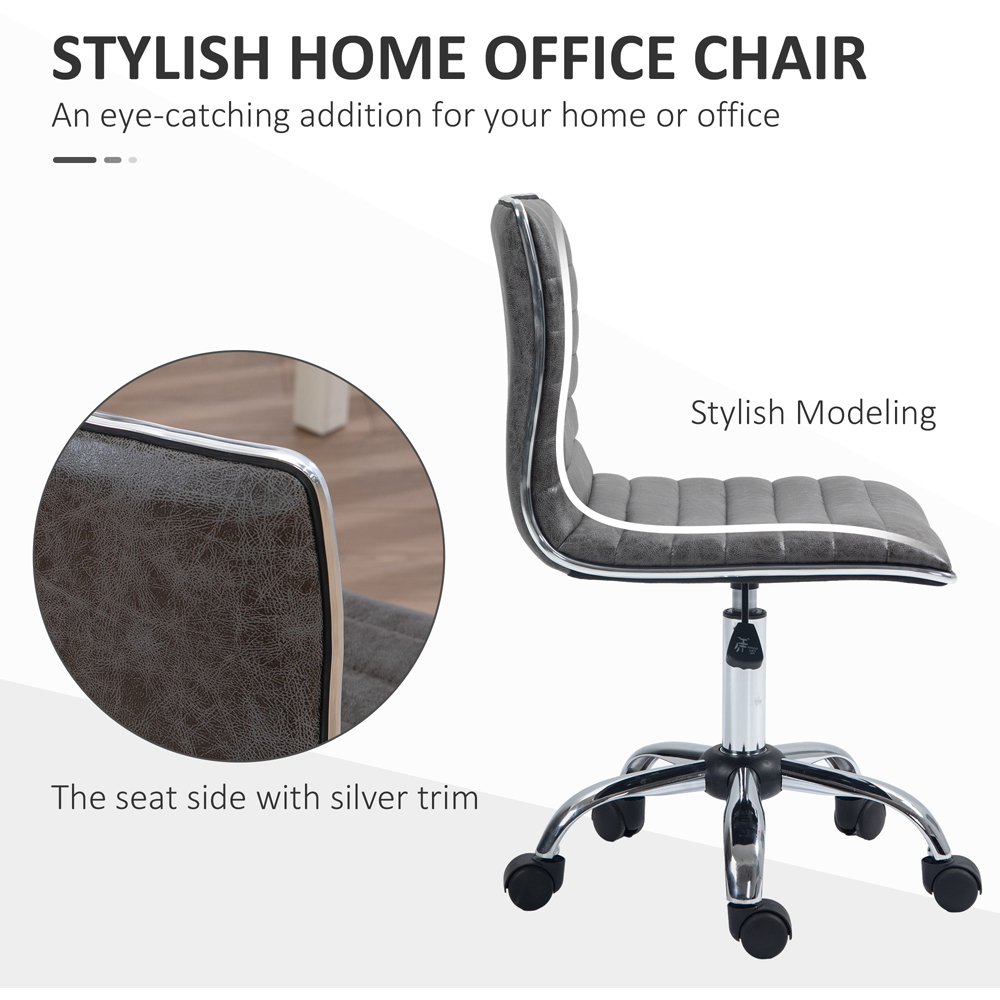 Portland Grey PU Leather Swivel Office Chair Image 5
