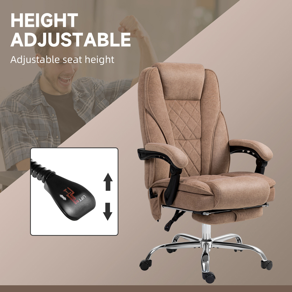 Vinsetto Brown Heated Reclining Massage Office Chair Image 5