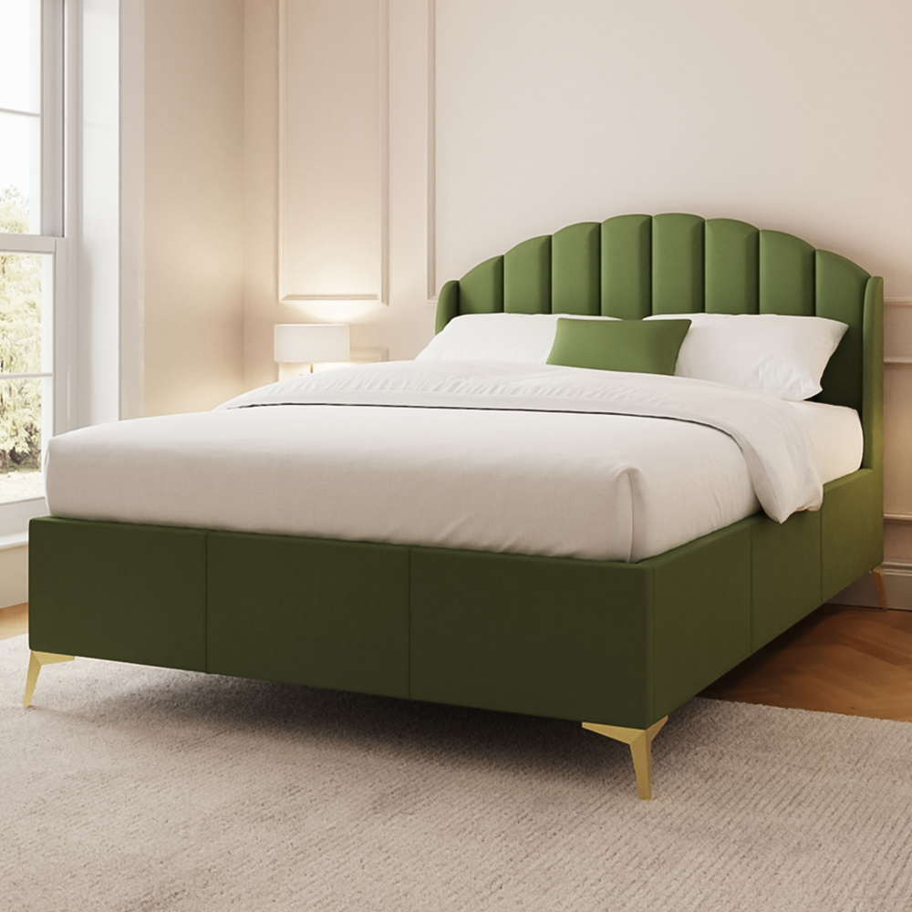 GFW Pettine Double Green End Lift Ottoman Bed Image 1