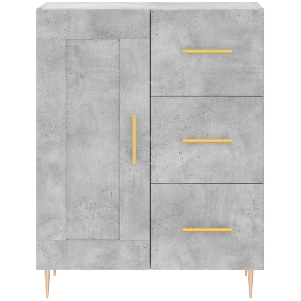 vidaXL Single Door 3 Drawer 3 Shelf Concrete Grey Highboard Image 8