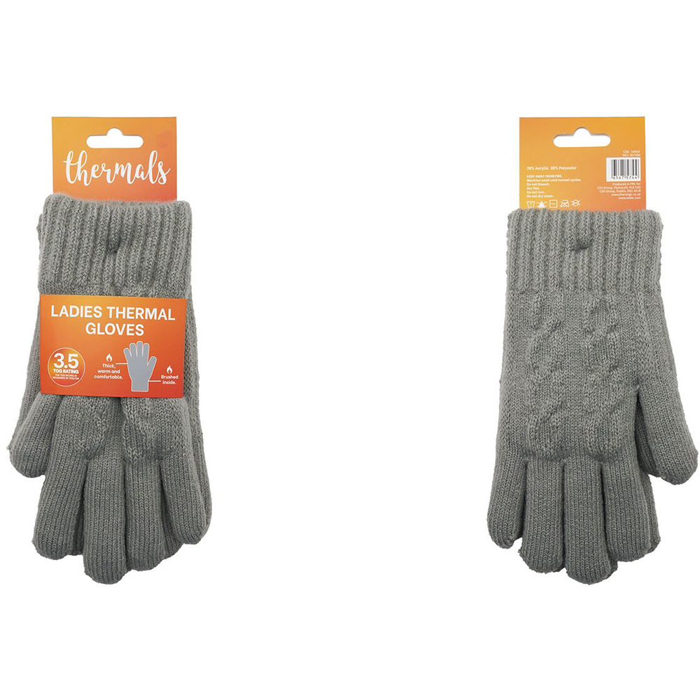 Ladies Assorted Thermal Gloves One Size - Multicolour Image 5