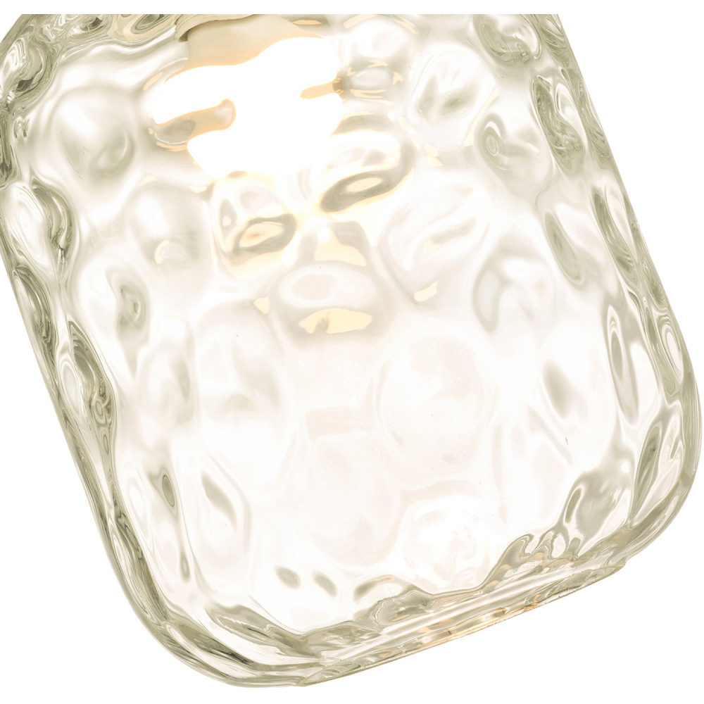 Happy Homewares Clear Glass Crater Effect Moulded Design Pendant Shade Image 5