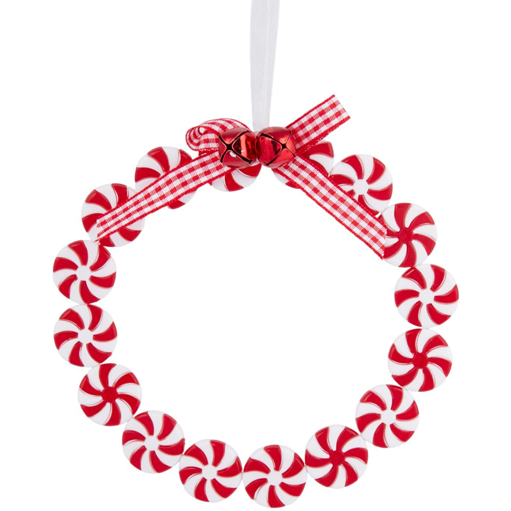 Candy Cane Wreath Tree DecorationRed Image 2
