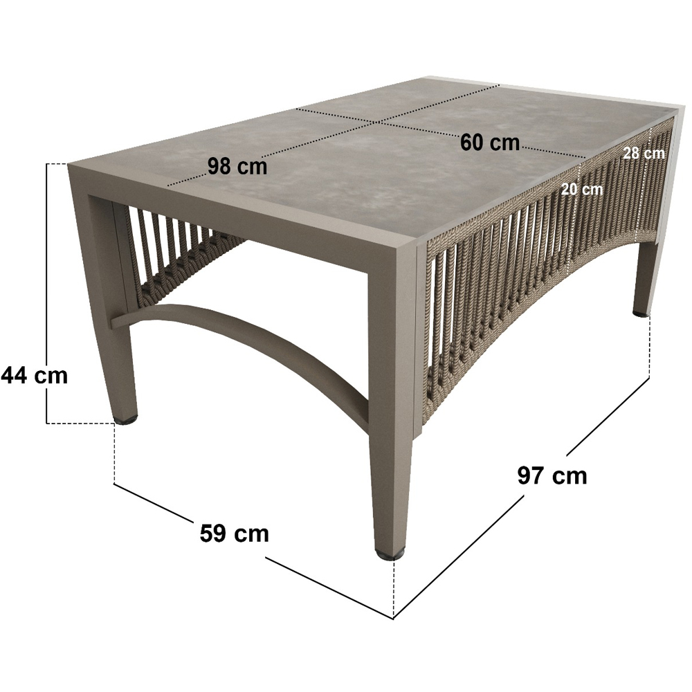 SOLACE+CO Dayton 6 Seater Beige Outdoor Corner Lounge Set Image 6