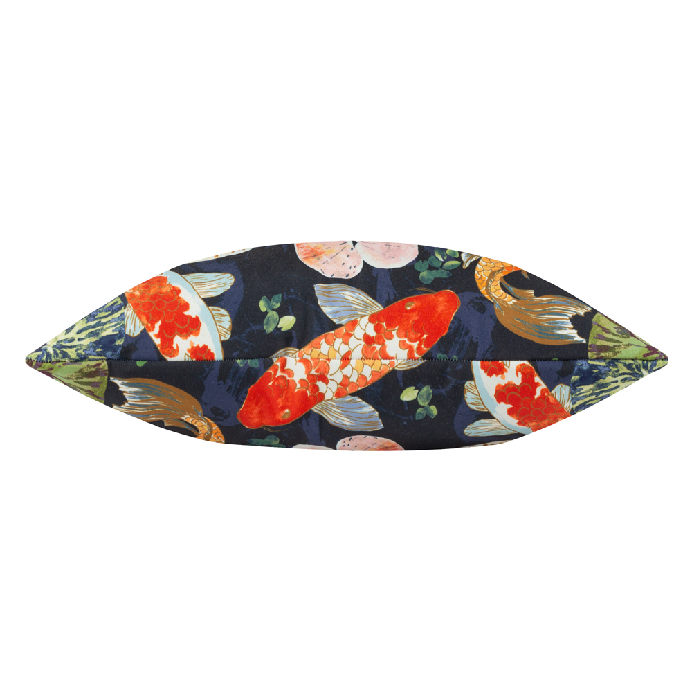 Paoletti Koi Pond Animal Midnight Blue UV and Water-Resistant Outdoor Cushion Image 3