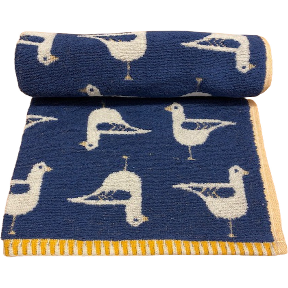 Bellissimo Sea Gull Turkish Cotton Navy Bath Sheet Image 1