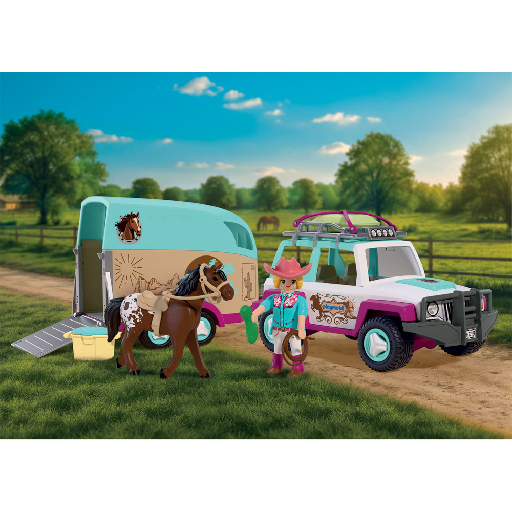 Playmobil Jeep with Horse Trailer Play Set Image 5