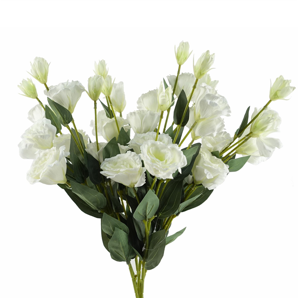 Leaf White Wild Rose Single Stem Artificial Flower 2.6ft 6 Pack Image 4