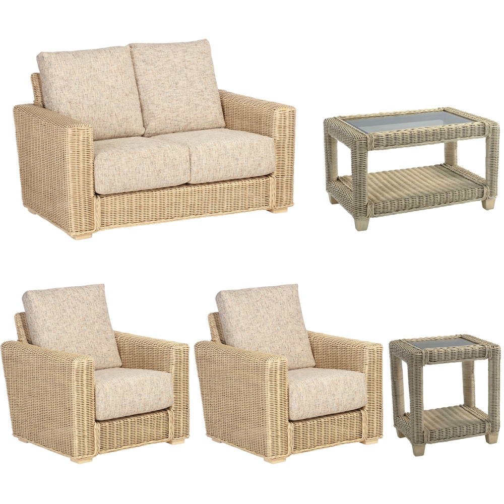 Desser Furniture Burford 4 Seater Natural Rattan Sofa Set Image 2