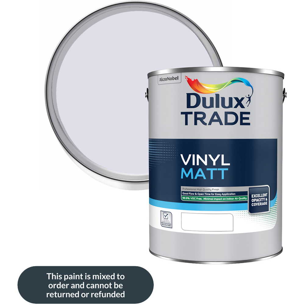 Dulux Trade Violet White Walls and Ceilings Vinyl Matt Paint 5L Image 1