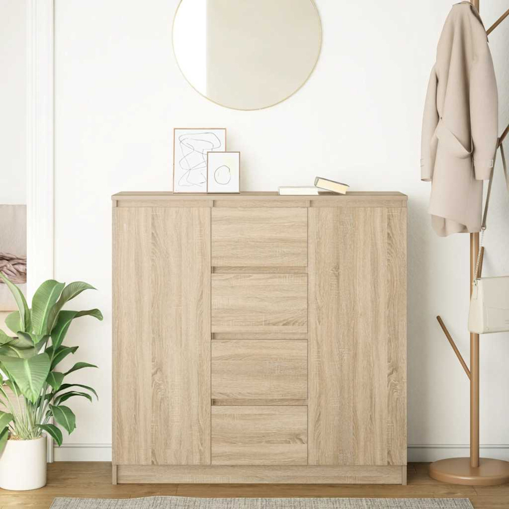 vidaXL 2 Door 4 Drawer Sonoma Oak Sideboard Image 3