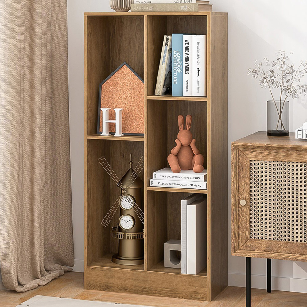 Costway 5 Cube Natural Kids Bookcase Image 1