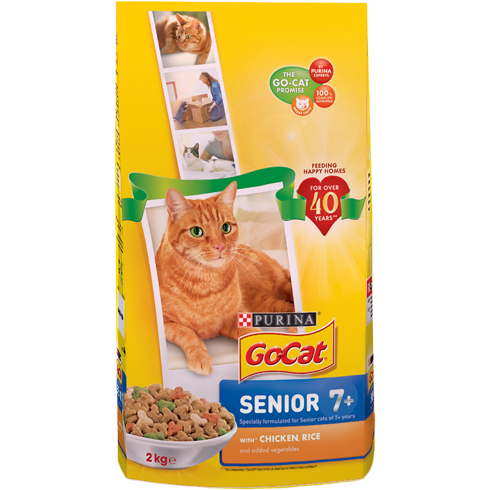 Purina Go Cat Chicken Rice and Veg Dry Senior Cat Food 2kg Image 1