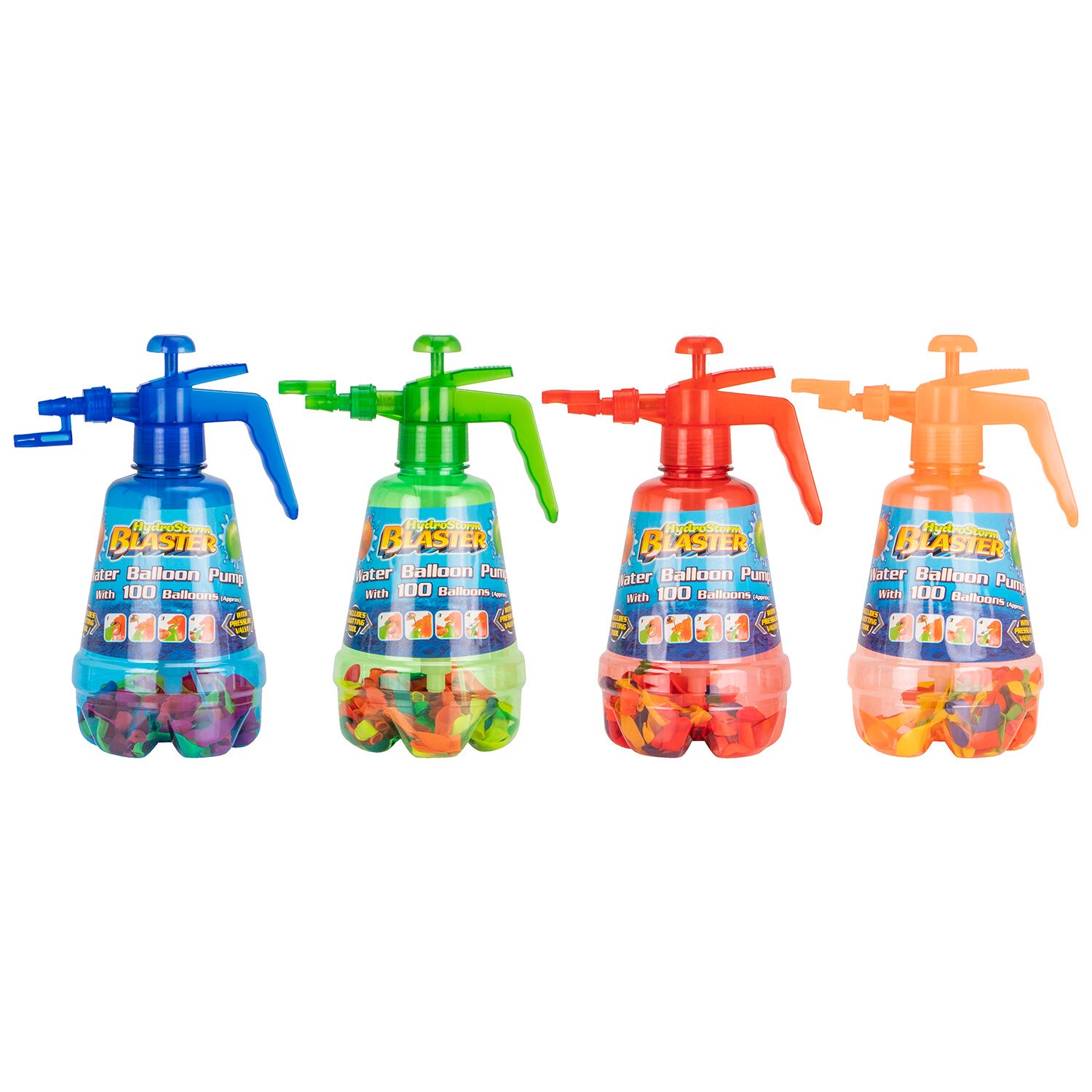 Single Water Balloon Pump with 100 Balloons in Assorted styles Image