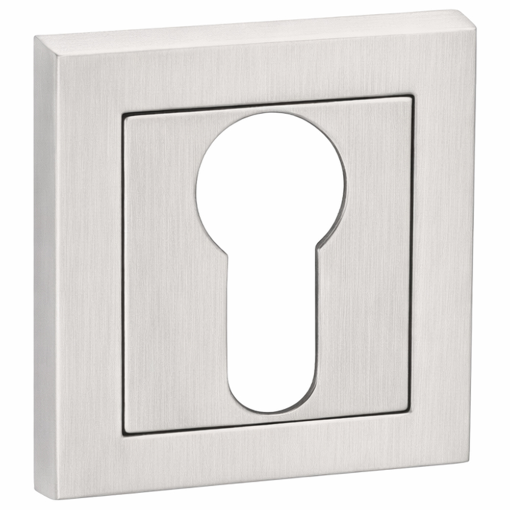 Golden Grace Satin Nickel Euro Square Rose Key Hole Image 2