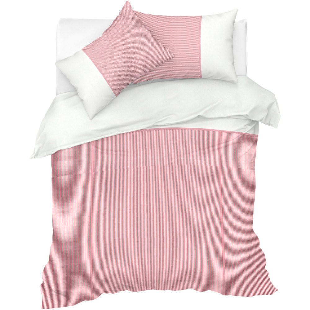 Sweet Dreams Lincoln Double Red Stripes Duvet Set Image 2