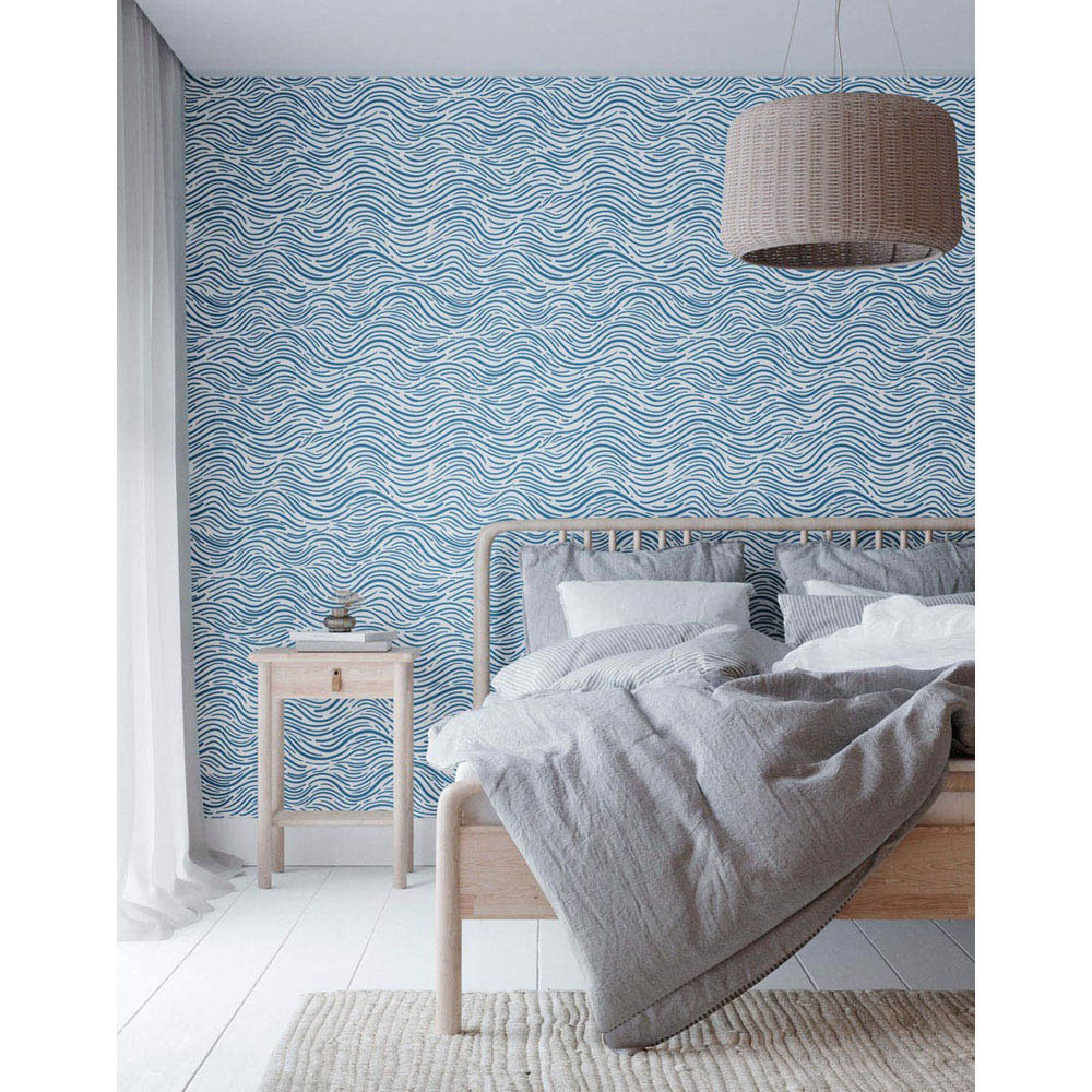 Bobbi Beck Eco Luxury Abstract Wave Blue Wallpaper Image 2