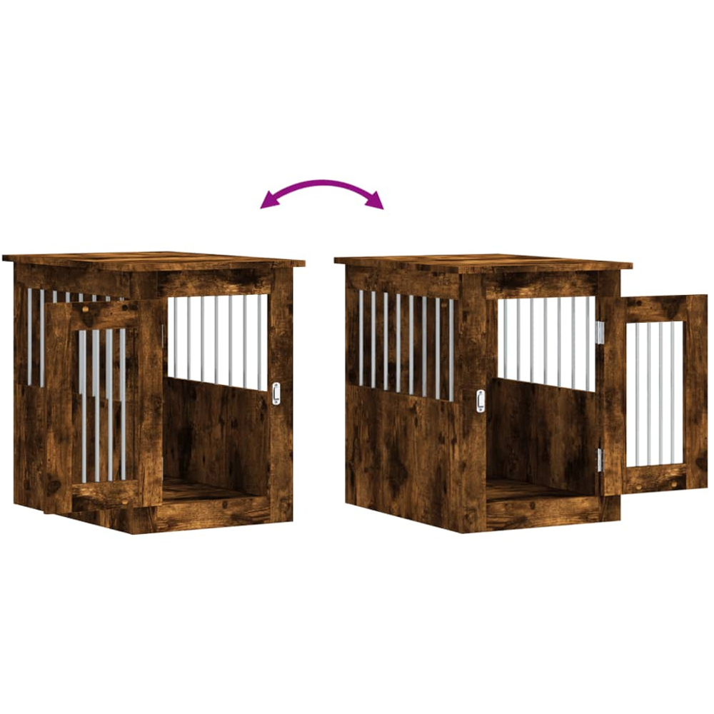 vidaXL Sonoma Oak Engineered Wood Dog Crate Furniture 59 x 45 x 62cm Image 9