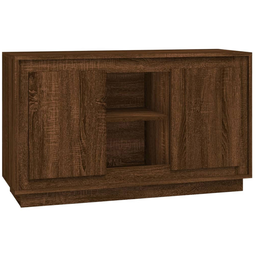 vidaXL 2 Door 2 Shelf Brown Oak Sideboard Image 2