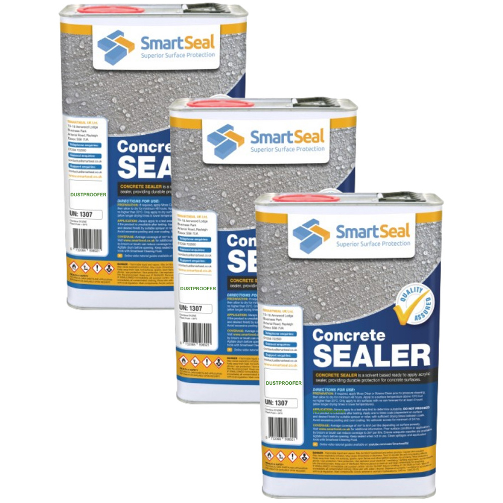 SmartSeal Internal and External Dustproofer Concrete Sealer 5L 3 Pack Image 1