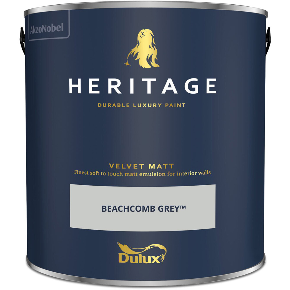 Dulux Heritage Walls and Ceilings Beachcomb Grey Velvet Matt Emulsion Paint 2.5L Image 2