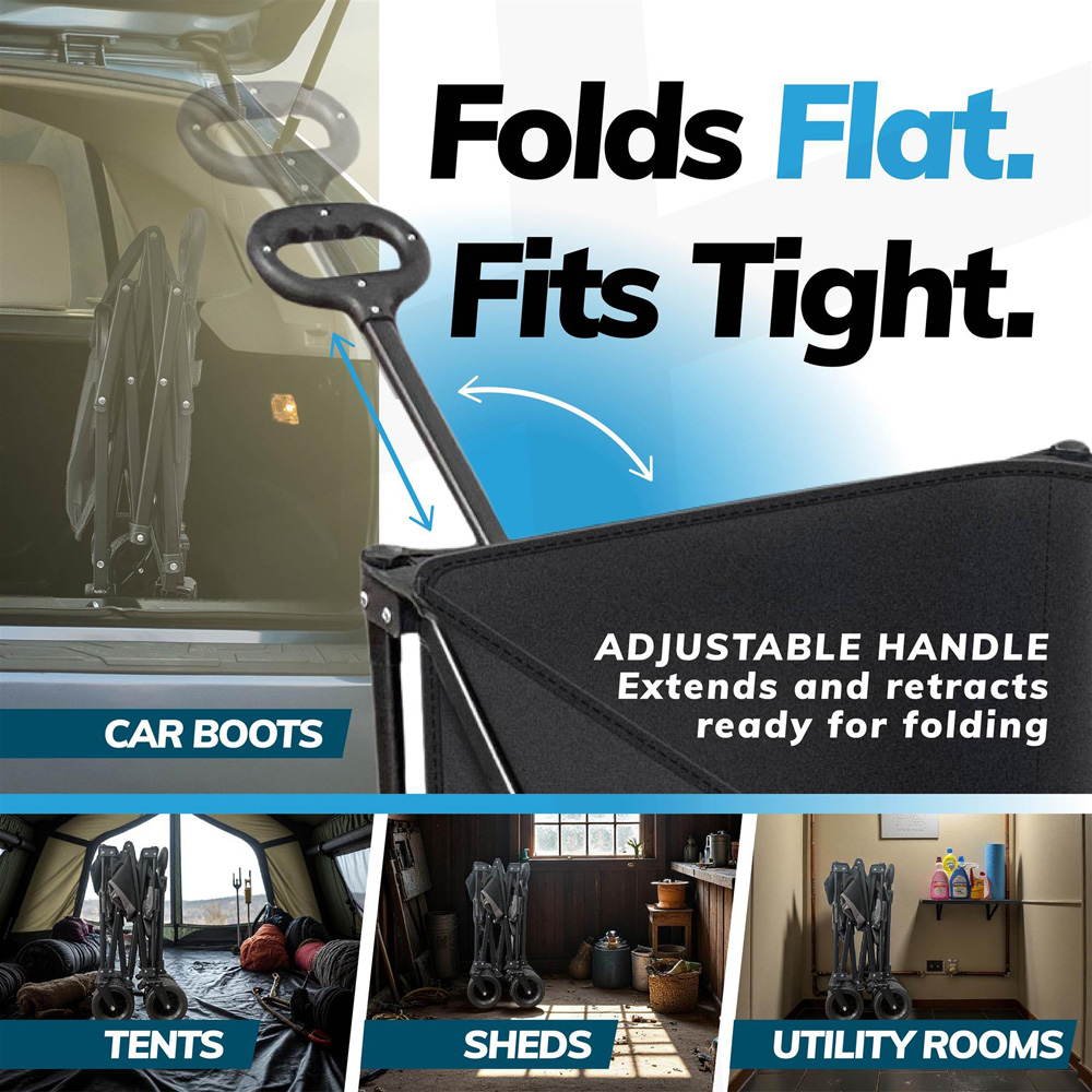 House of Home Black Folding Festival Trolley 120L Image 7