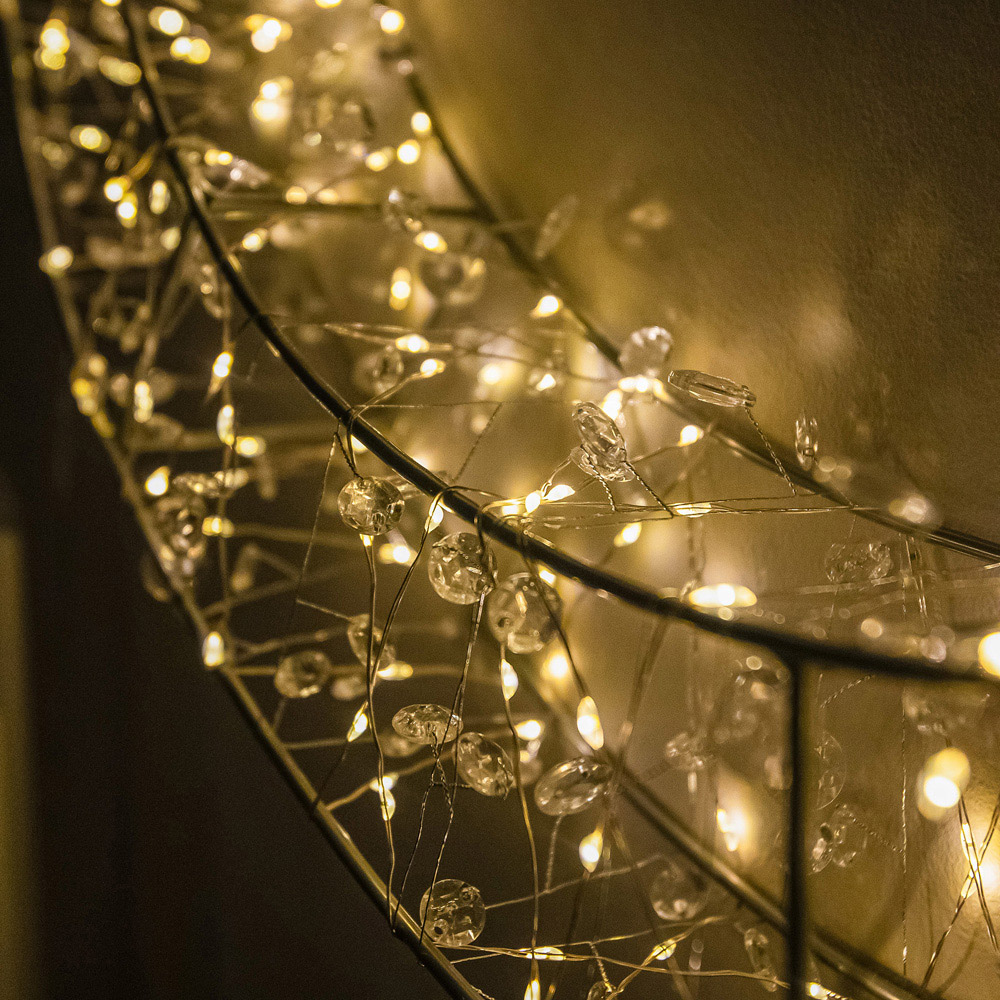 The Christmas Centre 500 Warm White LED Pre-Lit Silver Light-Up Bauble 70cm Image 4