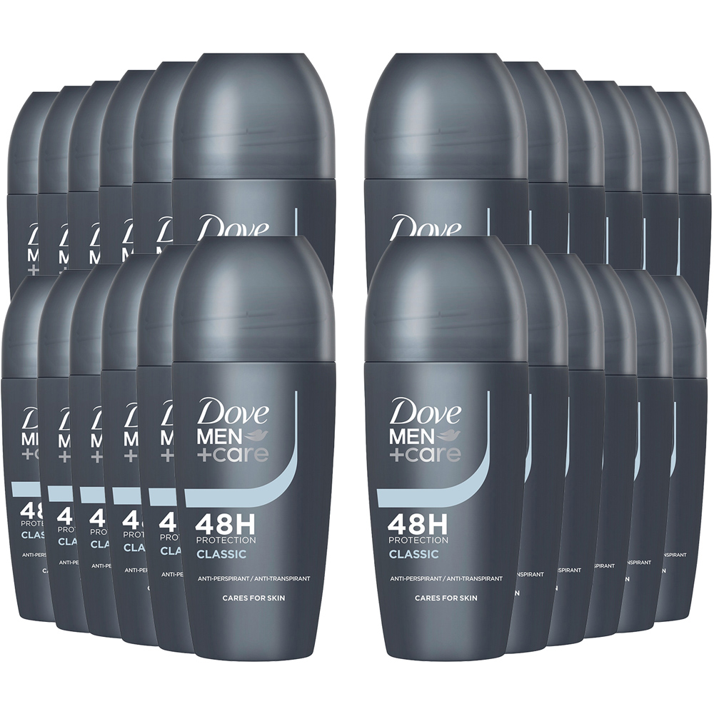 Dove Men + Care Classic Anti-Perspirant 48H Protection Deodorant Roll On 50ml 24 Pack Image 1
